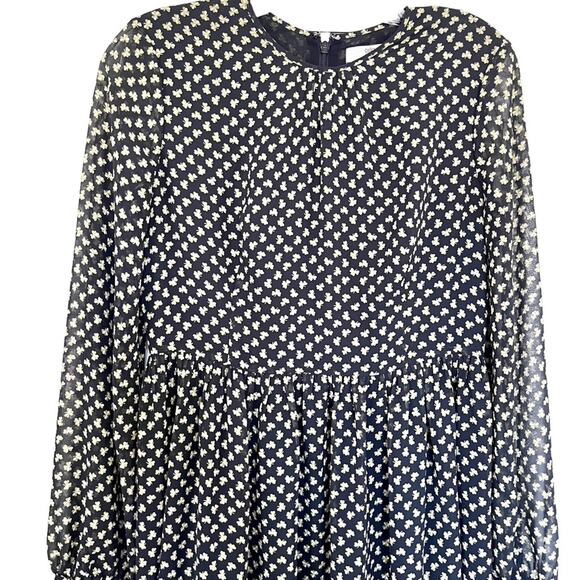 Orla Kiely RARE chiffon clover shamrock ditsy  print midi dress size 6 - Picture 2 of 14